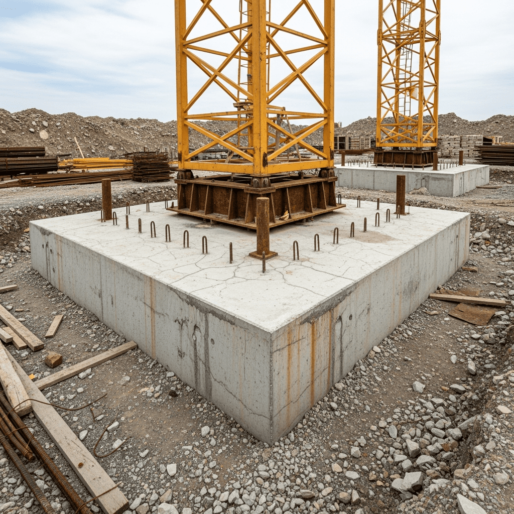 Опора (ходовая рама или фундамент) башенного крана